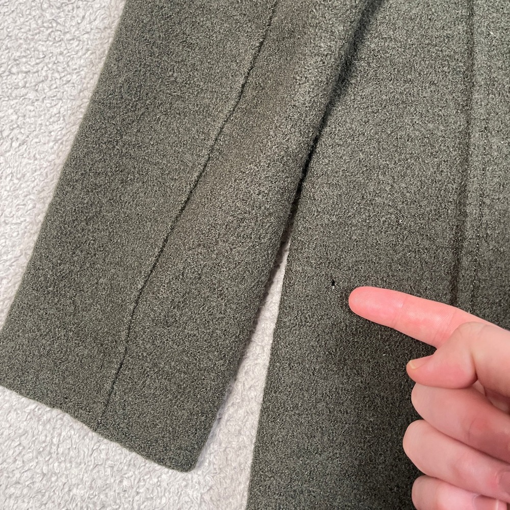 J. Crew Daphne Italian Boiled Wool Topcoat Womens 00 XXS Green Mid Length City - Picture 4 of 11